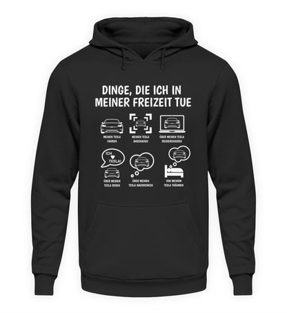 Tesla Fan Premium Unisex Hoodie: Meine Freizeitbeschäftigungen (3/Y/S/X)